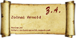 Zolnai Arnold névjegykártya